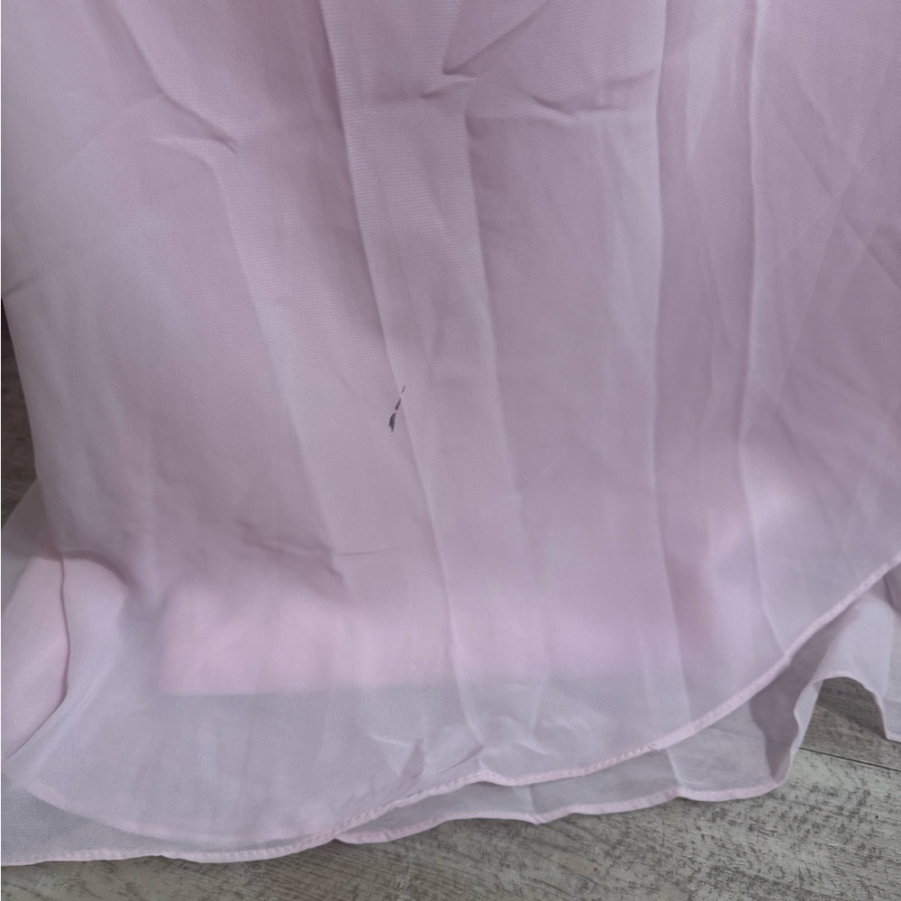 Soft Pink Chiffon Maxi Dress with Decorative Waist Accent - Picture 4 of 4
